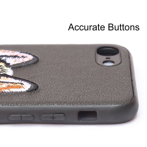 Black Leather Brown Fox Ornamented for Apple iPhone 7 - The Hatke
