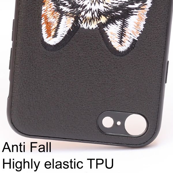 Black Leather Brown Fox Ornamented for Apple iPhone 7 - The Hatke