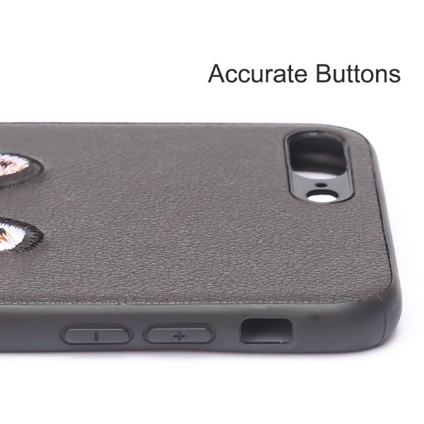 Black Leather Brown Fox Ornamented for Apple iPhone 7 Plus - The Hatke