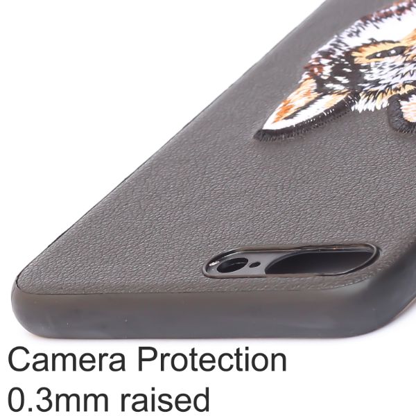 Black Leather Brown Fox Ornamented for Apple iPhone 7 Plus - The Hatke