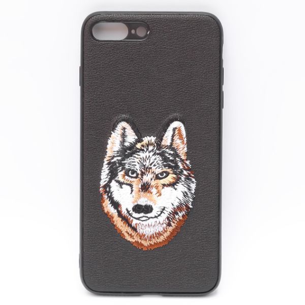 Black Leather Brown Fox Ornamented for Apple iPhone 7 Plus - The Hatke