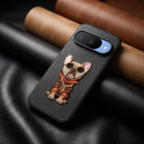 Black Leather Bulldog OC Ornamented for Google Pixel 10 - The Hatke