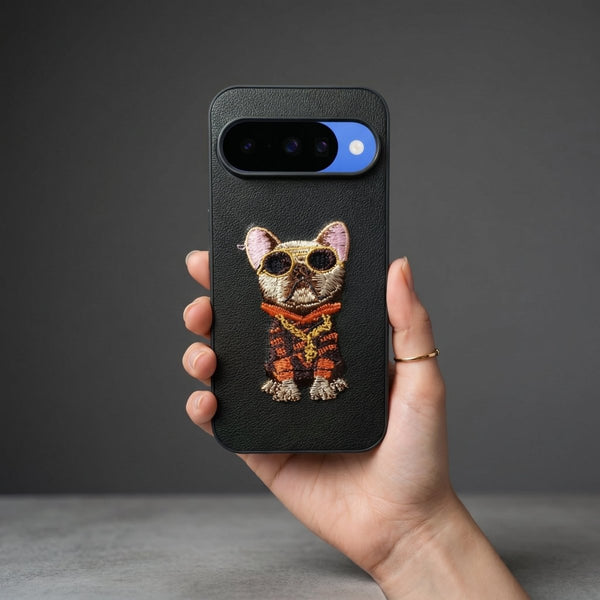 Black Leather Bulldog OC Ornamented for Google Pixel 10 - The Hatke