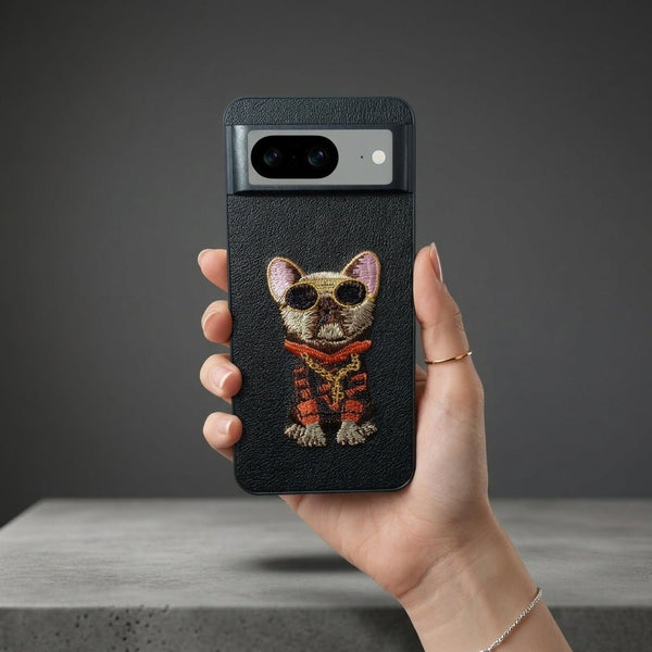 Black Leather Bulldog OC Ornamented for Google Pixel 8 - The Hatke