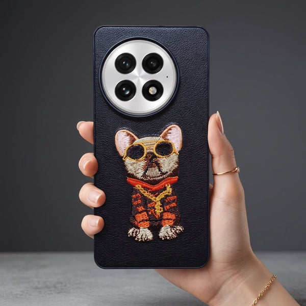 Black Leather Bulldog OC Ornamented for Oneplus 13 - The Hatke