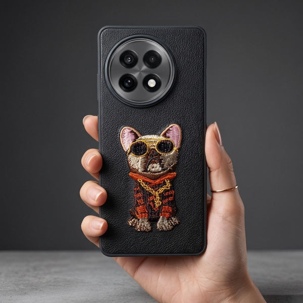 Black Leather Bulldog OC Ornamented for Oneplus 13r - The Hatke