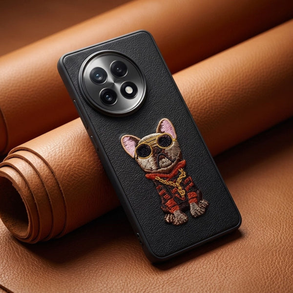 Black Leather Bulldog OC Ornamented for Oneplus 13r - The Hatke