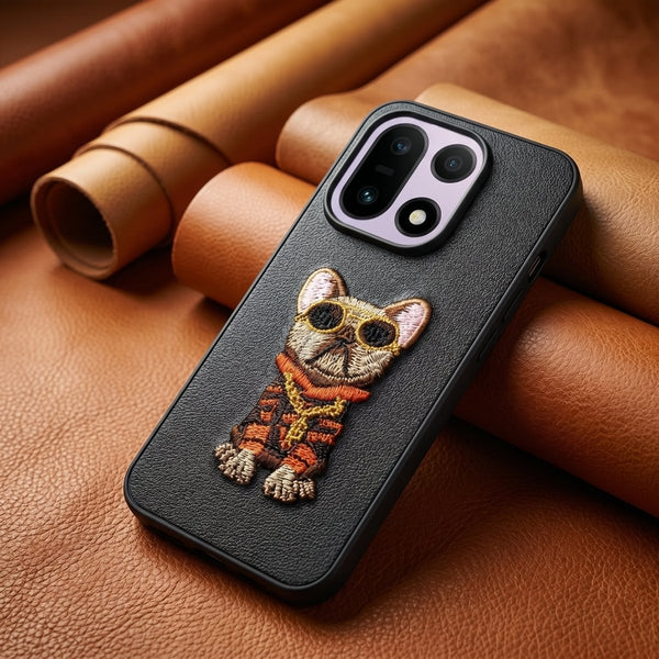 Black Leather Bulldog OC Ornamented for Oneplus 15 - The Hatke