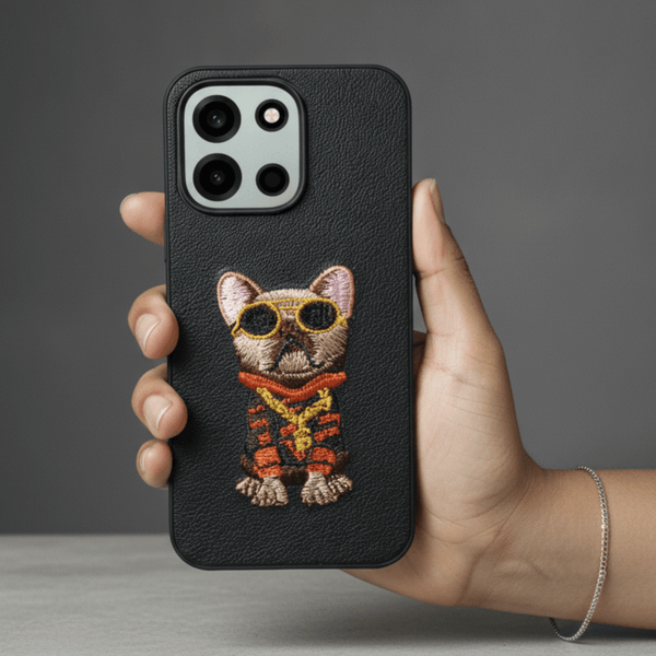 Black Leather Bulldog OC Ornamented for Oneplus Nord 6 - The Hatke