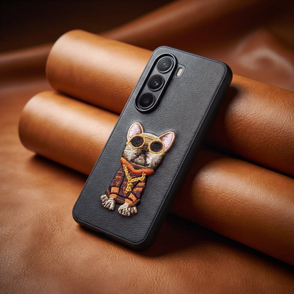 Black Leather Bulldog OC Ornamented for Oneplus Nord CE 6 Lite - The Hatke
