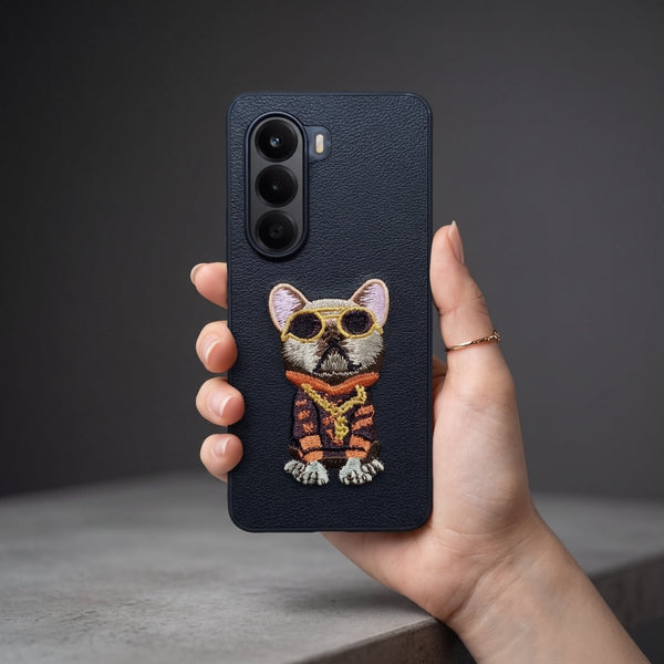 Black Leather Bulldog OC Ornamented for Oneplus Nord CE 6 Lite - The Hatke