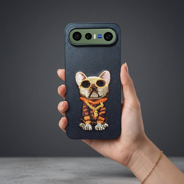 Black Leather Bulldog OC Ornamented for Vivo X300 Fe - The Hatke