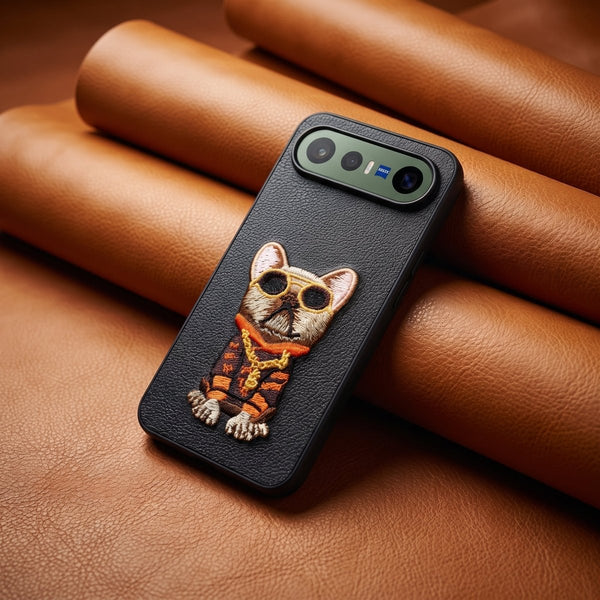 Black Leather Bulldog OC Ornamented for Vivo X300 Fe - The Hatke