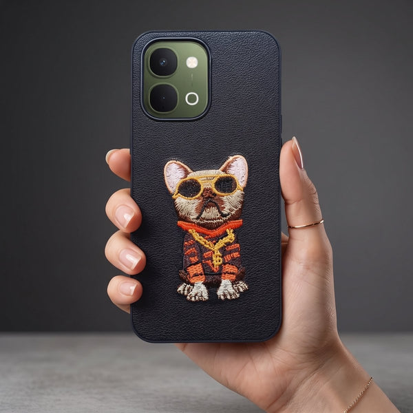 Black Leather Bulldog OC Ornamented for Vivo Y51 Pro - The Hatke