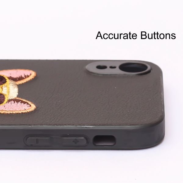Black Leather Bulldog Ornamented for Apple Iphone XR - The Hatke