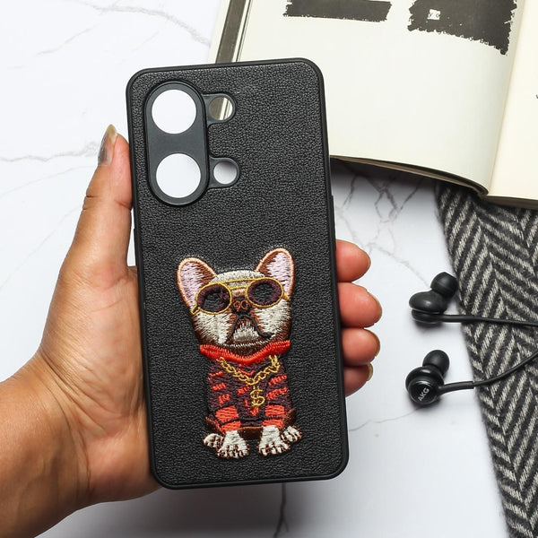 Black Leather Bulldog Ornamented for Oneplus Nord 3 - The Hatke