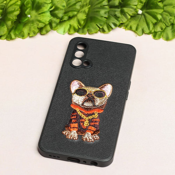 Black Leather Bulldog Ornamented for Oneplus Nord CE - The Hatke