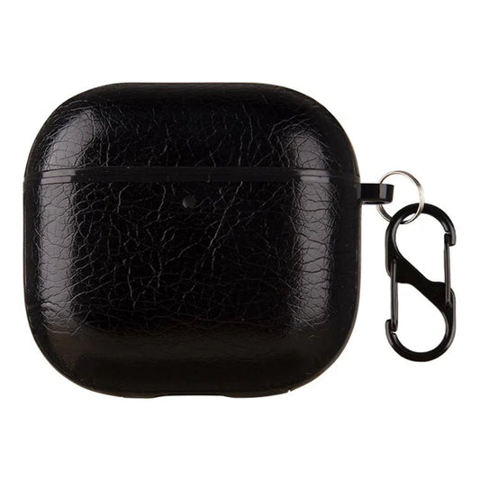 Black Leather Case For Apple Airpods 4 - The Hatke