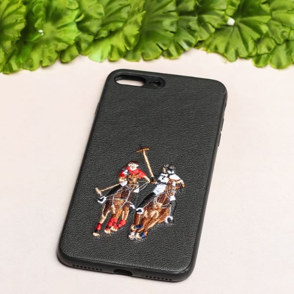 Black Leather Dual Horse rider Ornamented for Apple iPhone 7 Plus - The Hatke