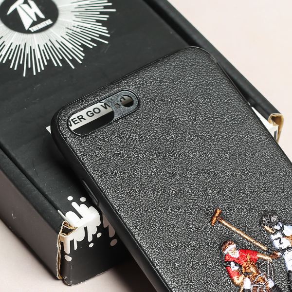 Black Leather Dual Horse rider Ornamented for Apple iPhone 7 Plus - The Hatke