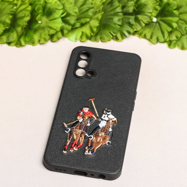Black Leather Dual Horse rider Ornamented for Oneplus Nord CE - The Hatke
