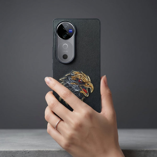Black Leather Eagle OC Ornamented for Vivo V40 - The Hatke