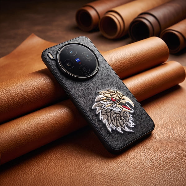 Black Leather Eagle OC Ornamented for Vivo X300 Pro - The Hatke