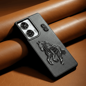 Black Leather Horse No. 3 OC Ornamented for Motorola Edge 50 Fusion