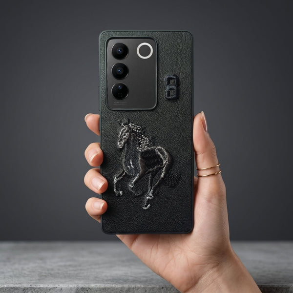 Black Leather Horse No. 3 OC Ornamented for Vivo V27 - The Hatke