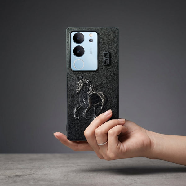 Black Leather Horse No. 3 OC Ornamented for Vivo V29 - The Hatke