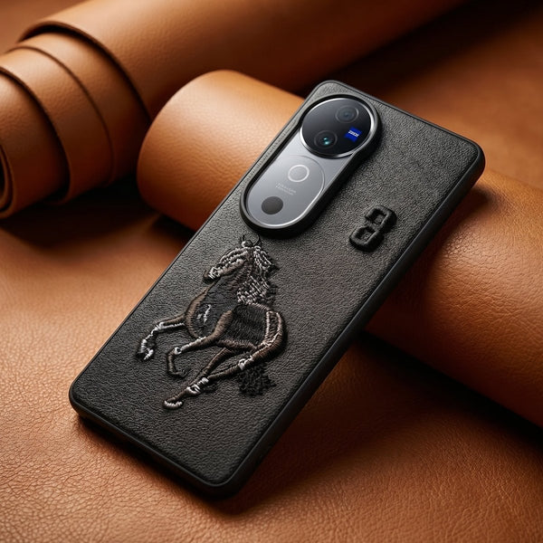 Black Leather Horse No. 3 OC Ornamented for Vivo V40 - The Hatke