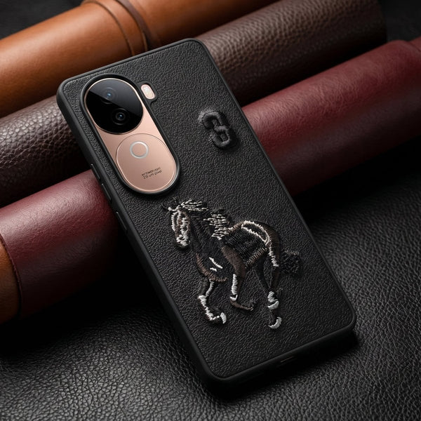 Black Leather Horse No. 3 OC Ornamented for Vivo V40e - The Hatke