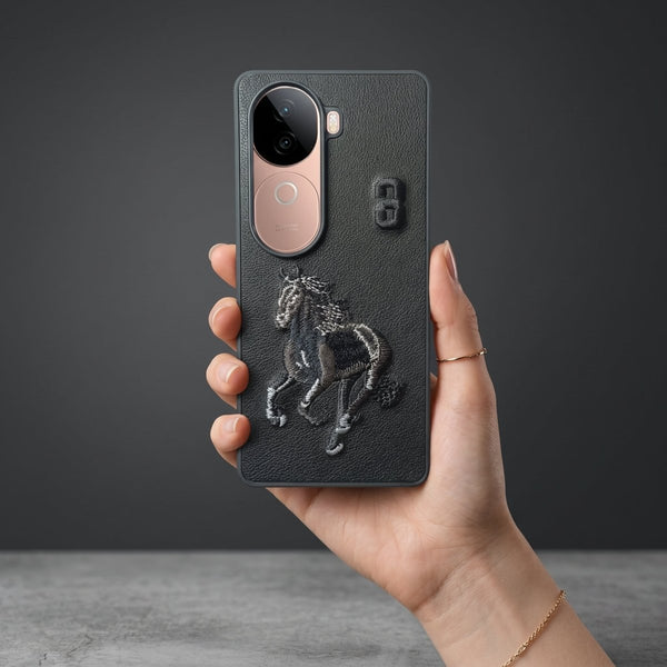 Black Leather Horse No. 3 OC Ornamented for Vivo V40e - The Hatke