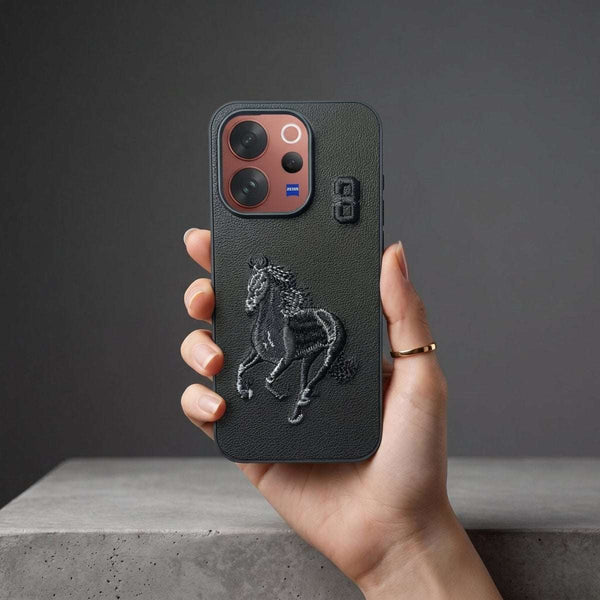 Black Leather Horse No. 3 OC Ornamented for Vivo V70 - The Hatke