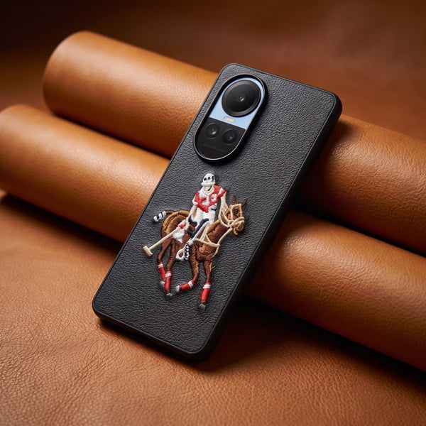 Black Leather Horse Rider OC Ornamented for Oppo Reno 10 Pro - The Hatke