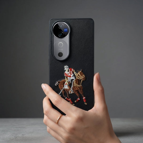 Black Leather Horse Rider OC Ornamented for Vivo V40 - The Hatke