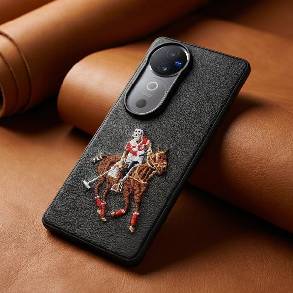 Black Leather Horse Rider OC Ornamented for Vivo V40 - The Hatke