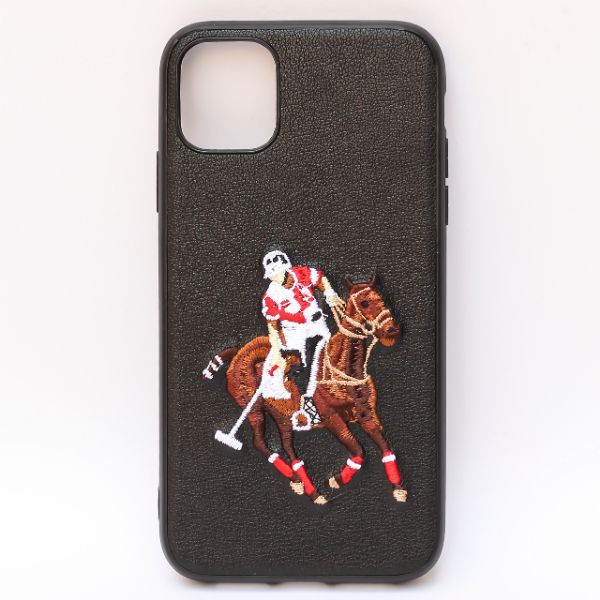 Black Leather Horse rider Ornamented for Apple iPhone 11 Pro - The Hatke