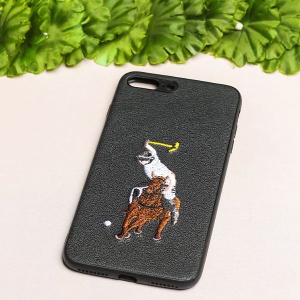 Black Leather Horse rider Ornamented for Apple iPhone 7 Plus - The Hatke
