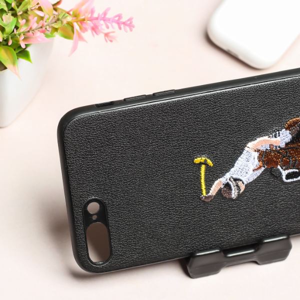 Black Leather Horse rider Ornamented for Apple iPhone 7 Plus - The Hatke