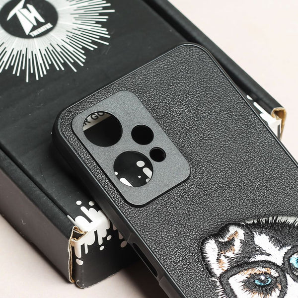 Black Leather Puppy Ornamented for Oneplus Nord CE 2 Lite - The Hatke