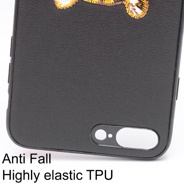 Black Leather Yellow Lion Ornamented for Apple iPhone 7 Plus - The Hatke