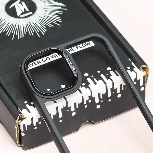 Black Lifted Transperant Case for Apple Iphone 13 - The Hatke