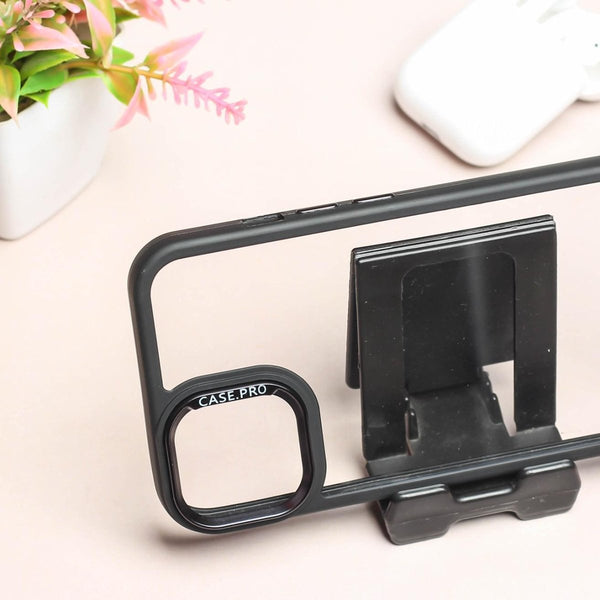 Black Lifted Transperant Case for Apple Iphone 15 Plus - The Hatke