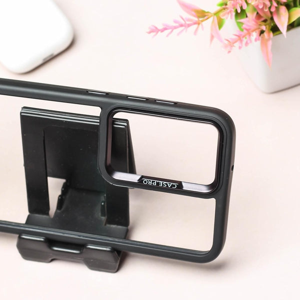 Black Lifted Transperant Case for Samsung S21 Fe - The Hatke