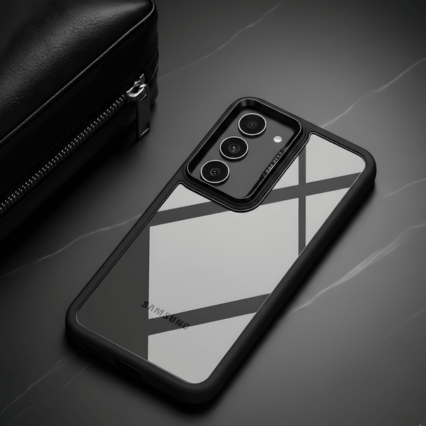 Black Lifted Transperant Case for Samsung S21 Fe - The Hatke