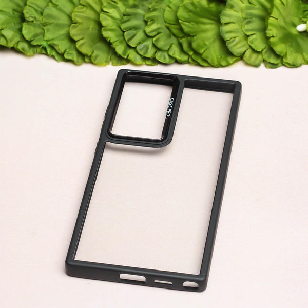 Black Lifted Transperant Case for Samsung S22 Ultra - The Hatke