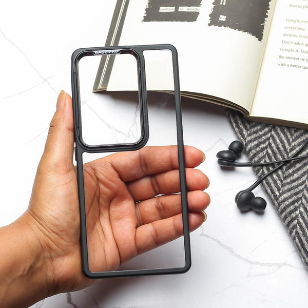 Black Lifted Transperant Case for Vivo V29 5g - The Hatke