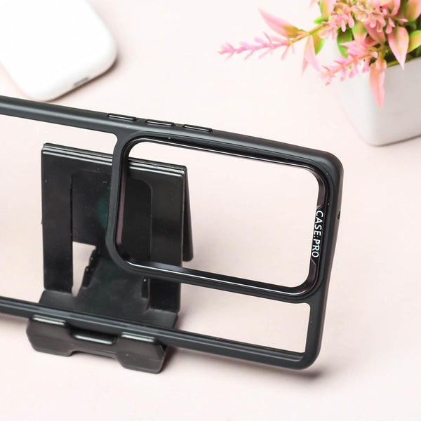 Black Lifted Transperant Case for Vivo V29 5g - The Hatke