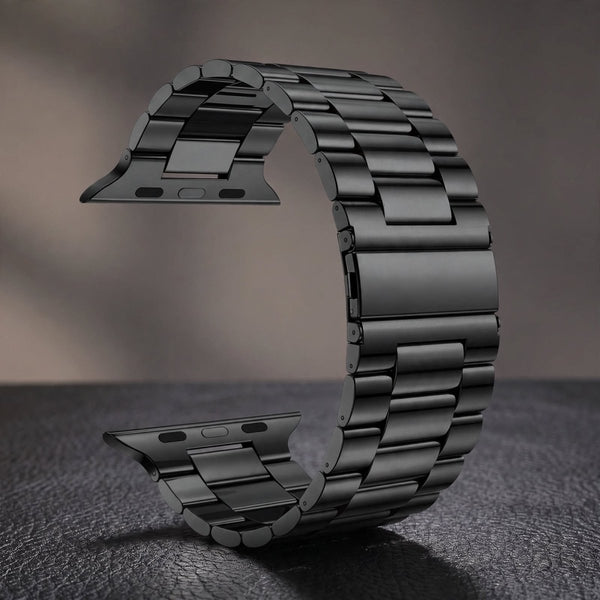Black Light Weight Stainless Steel Chain Strap For Apple Iwatch (38mm/40mm/41mm) - The Hatke